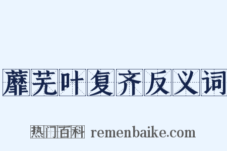 蘼芜叶复齐反义词是什么意思的图片